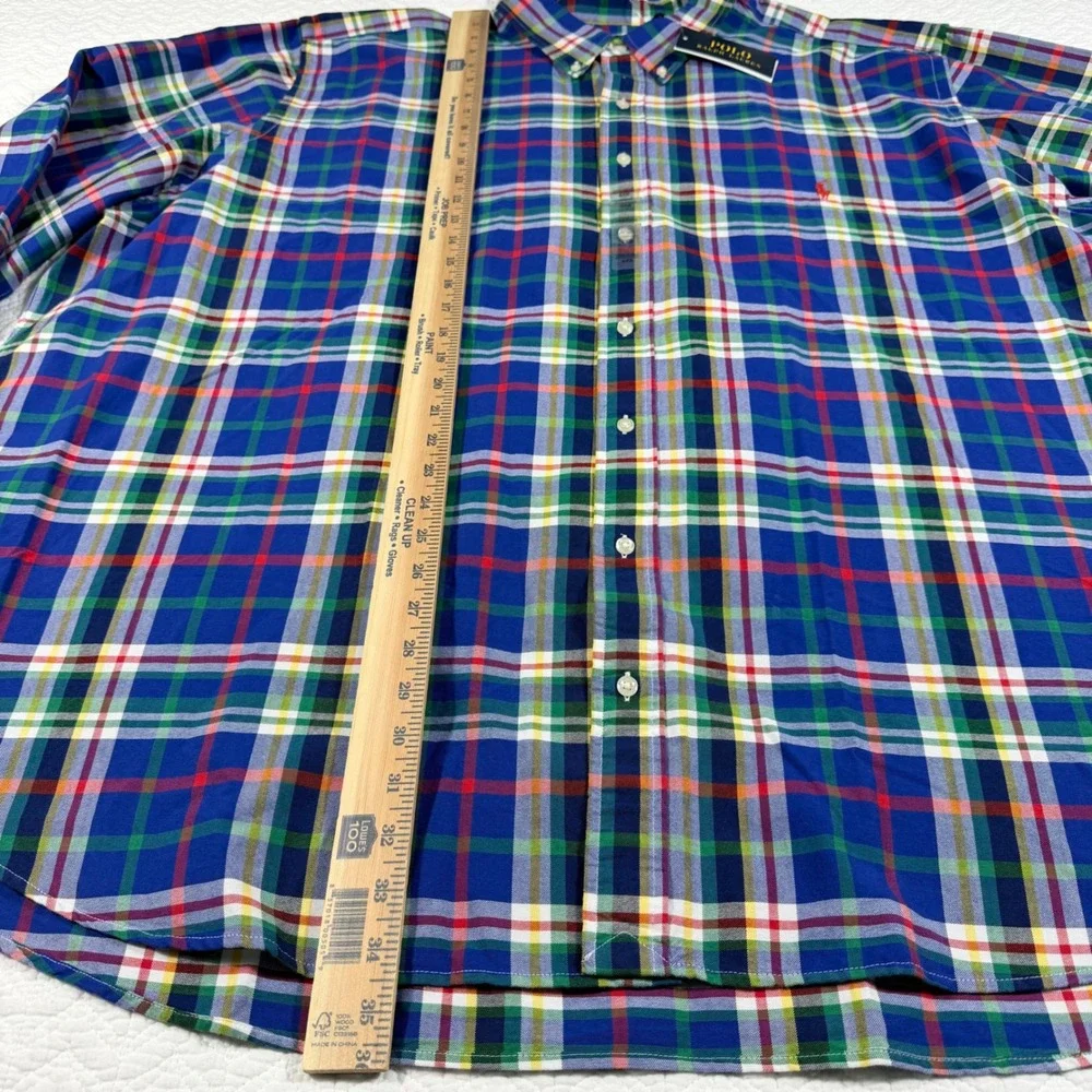 NWT Polo Ralph Lauren Classic Fit Plaid Button Down Shirt‎ Mens 4XB Multi Color